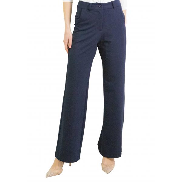 Pantalone tinta unita con bottone